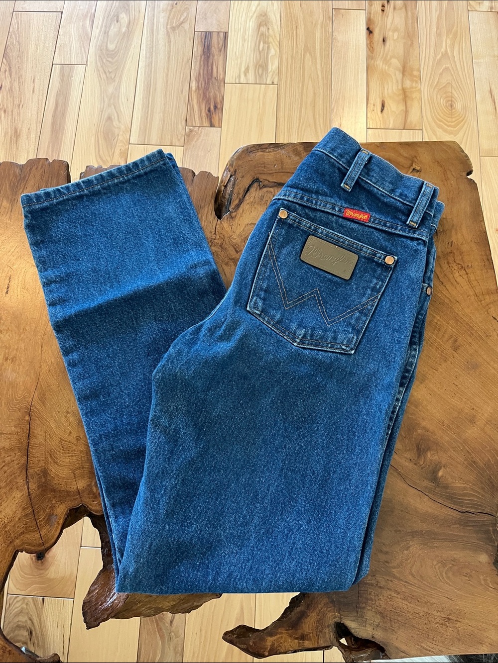 Wrangler Vintage-Inspired Blue Straight Leg Jeans